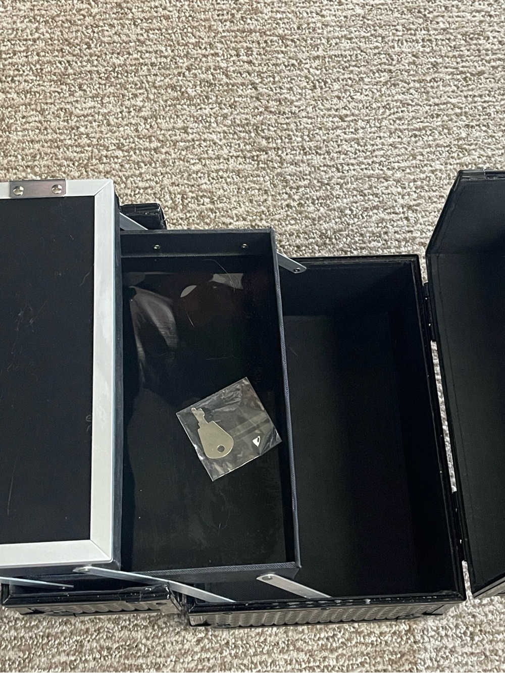 Source Unknown Black and Silver Home Bath Vanity Tray Set